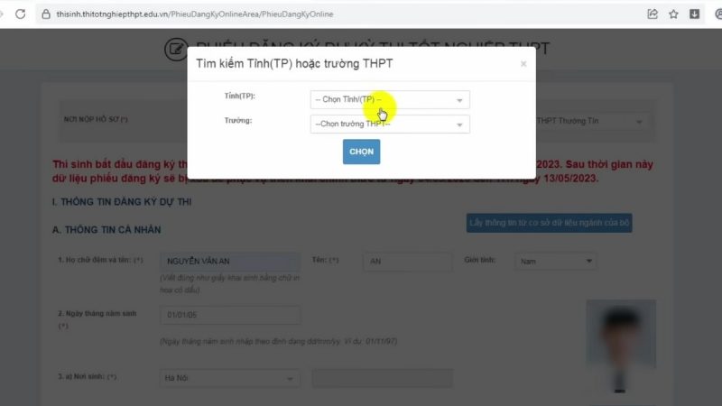 Hướng dẫn đăng ký dự thi tốt nghiệp THPT năm 2025 5 Hướng dẫn đăng ký dự thi THPT