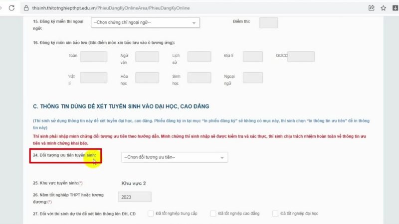 Hướng dẫn đăng ký dự thi tốt nghiệp THPT năm 2025 6 Hướng dẫn đăng ký dự thi THPT