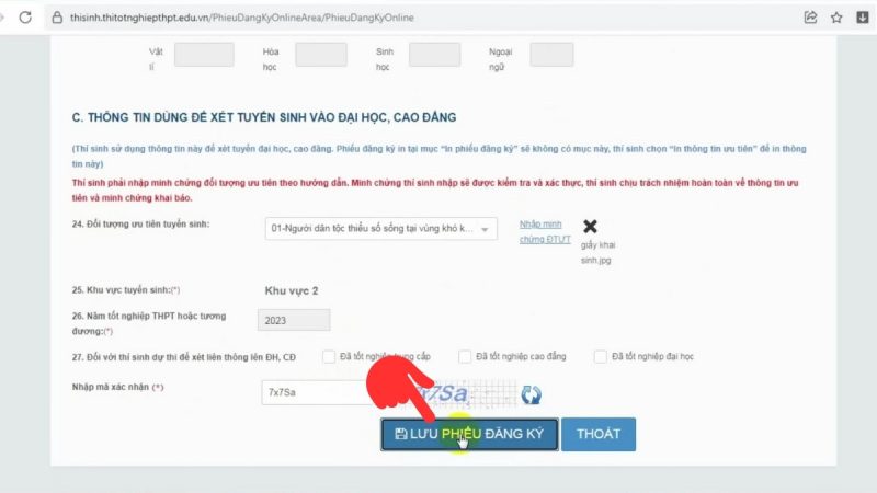 Hướng dẫn đăng ký dự thi tốt nghiệp THPT năm 2025 7 Hướng dẫn đăng ký dự thi THPT