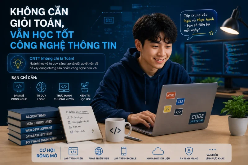 Không cần giỏi Toán, vẫn học tốt Công nghệ thông tin