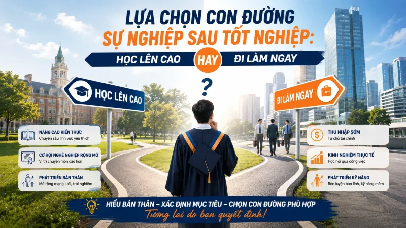 Lựa chọn con đường sự nghiệp sau tốt nghiệp: Học lên cao hay đi làm ngay