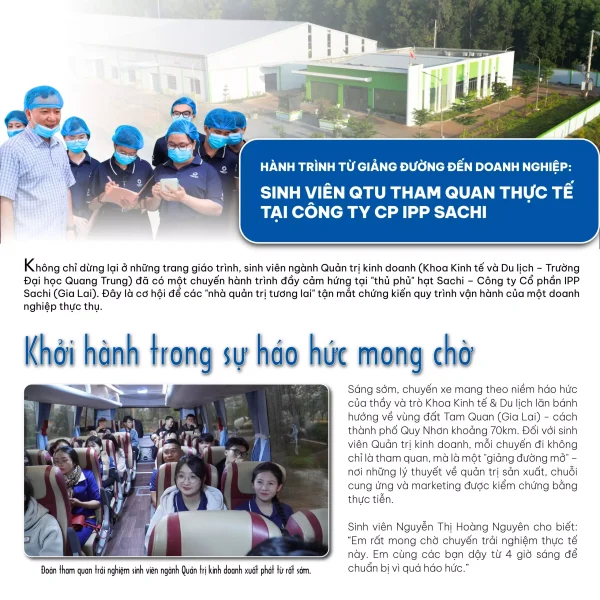 Sinh viên QTU tham quan thực tế tại Công ty CP IPP Sachi