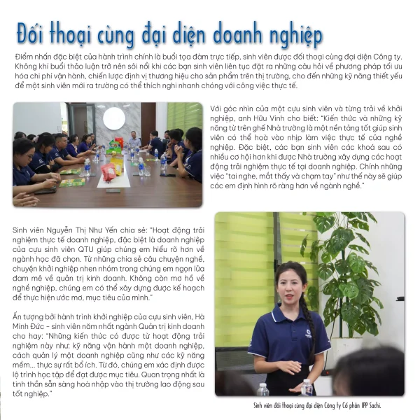 Sinh viên QTU tham quan thực tế tại Công ty CP IPP Sachi