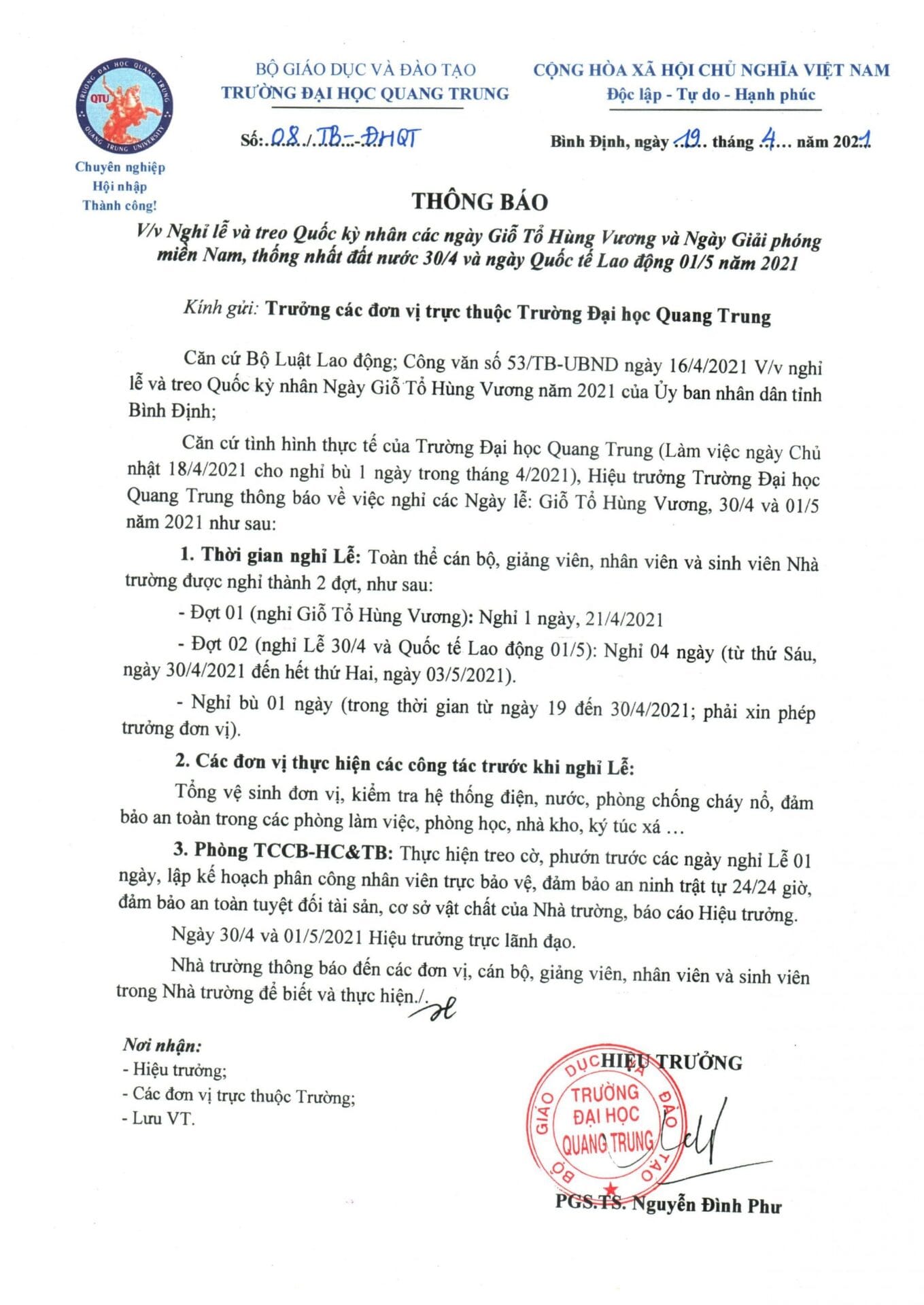 Thông báo nghỉ lễ các ngày Giỗ Tổ Hùng Vương, ngày Giải phòng miền Nam và ngày Quốc tế lao động năm 2021 3 0001 scaled