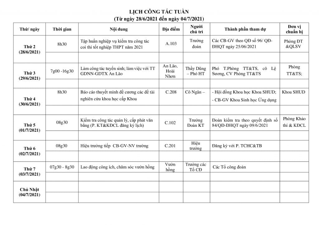 Lịch công tác tuần từ ngày 28/6/2021 đến ngày 04/7/2021 3 Lich cong tac tuan tu ngay 28.6.2021 den ngay 04.7.2021