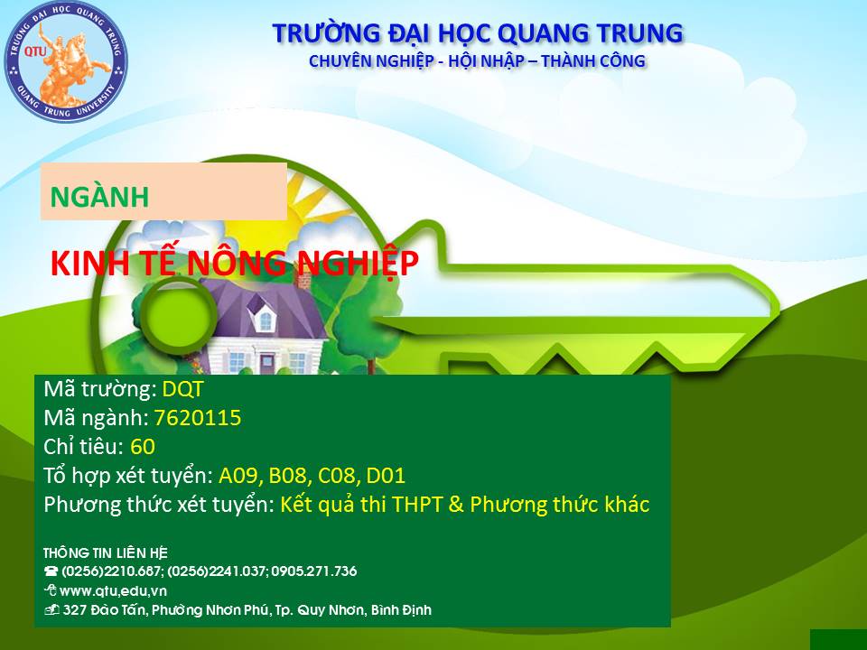 THÔNG TIN TUYỂN SINH NGÀNH KINH TẾ NÔNG NGHIỆP - NĂM HỌC 2021 14 Anh nganh KTNN