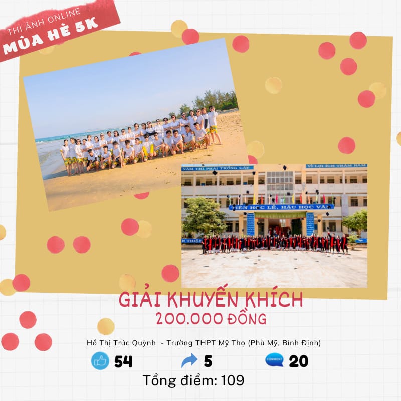 Trường ĐH Quang Trung công bố kết quả cuộc thi ảnh online "Mùa hè 5K" 6 4