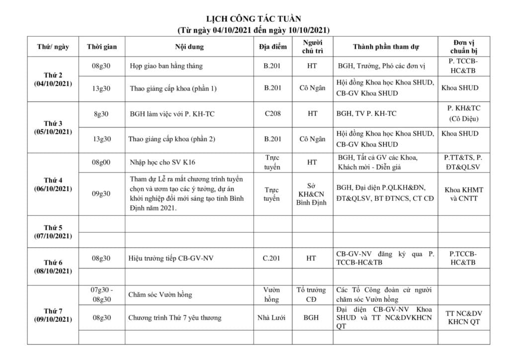 Lich cong tac tuan tu ngay 04.10.2021 den ngay 10.10.2021