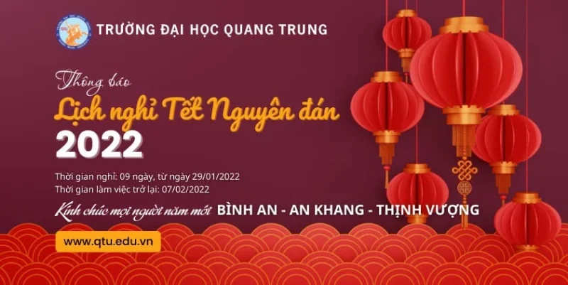 Thông báo lịch nghỉ Tết Nguyên đán 2022