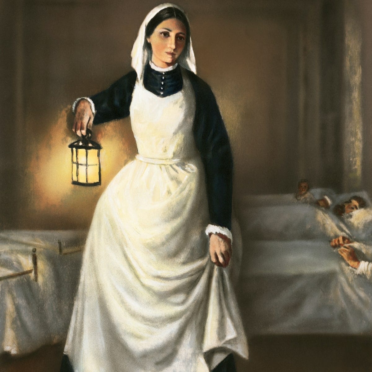illustration of florence nightingale holding lamp