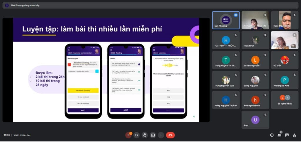 Trường Đại học Quang Trung tập huấn cách thi chứng chỉ EnglishScore 4 TH ENGLISHSCORE 2 e1672369998502