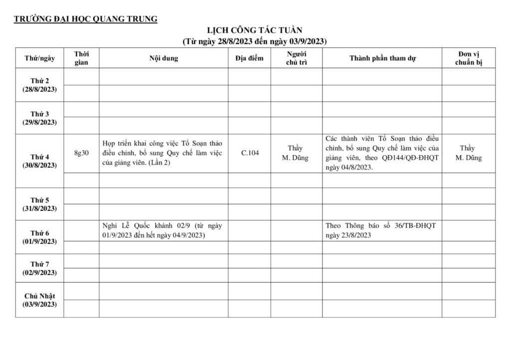 Lich cong tac tuan tu ngay 28.8.2023 den ngay 03.9.2023
