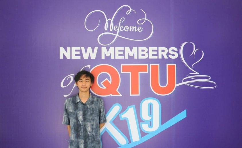 em Huỳnh Hữu Thắng nhập học tại Trường Đại học Quang Trung