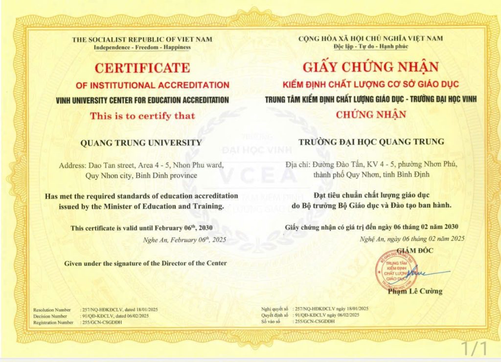 Giấy chứng nhận kiểm định chất lượng cơ sở giáo dục 57 1