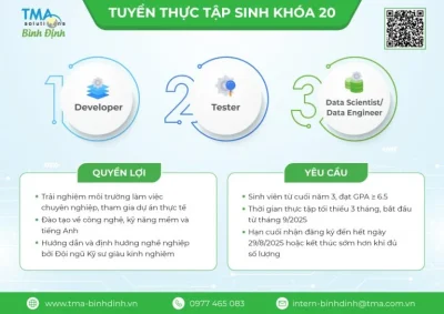 Tuyển sinh thực tập khóa 20 của Công ty TMA Solutions
