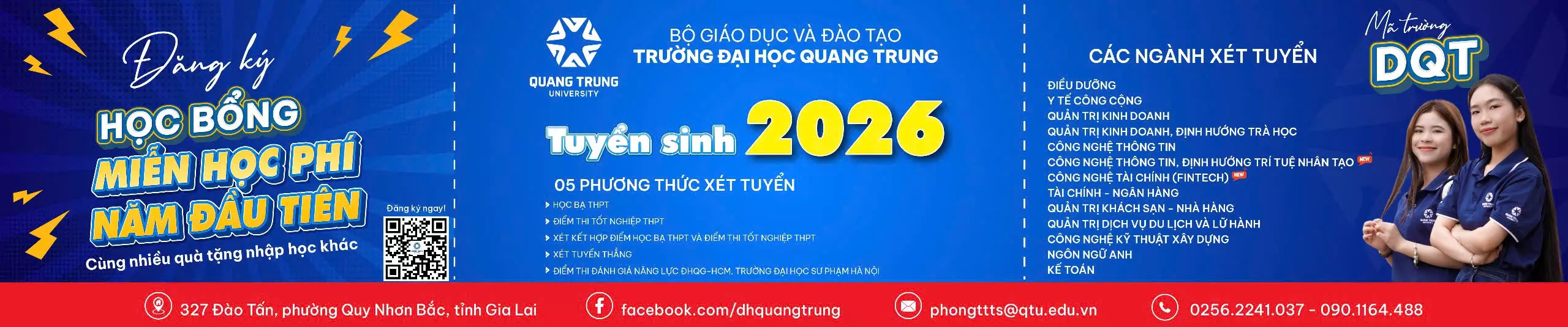 Tuyen Sinh Dai Hoc Quang Trung 2026 Hoc Bong Nganh Xet Tuyen