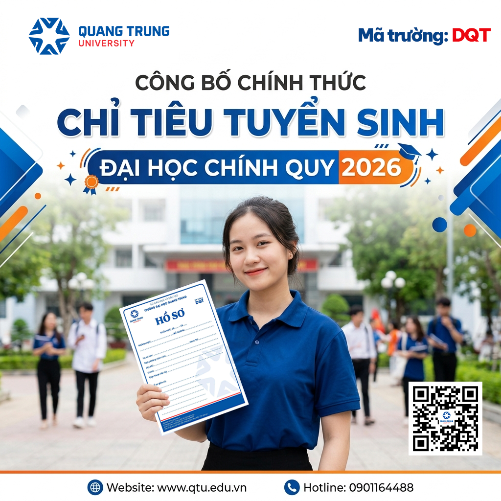 Trường Đại học Quang Trung công bố chỉ tiêu tuyển sinh Đại học chính quy năm 2026